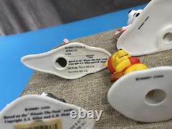 Winnie l'Ourson Figurines en Porcelaine Vintage des Années 1990 Village Enneigé Lapin Tigrou