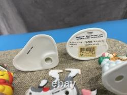 Winnie l'Ourson Figurines en Porcelaine Vintage des Années 1990 Village Enneigé Lapin Tigrou