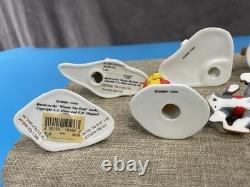 Winnie l'Ourson Figurines en Porcelaine Vintage des Années 1990 Village Enneigé Lapin Tigrou