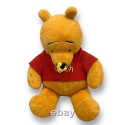 Winnie l'Ourson GRAND 36 Pouces Peluche Vintage Ours Enfourché Avec Abeille Sur Le Nez Disney JUMBO