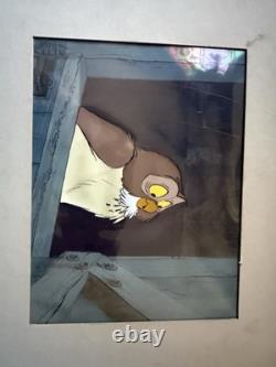 Winnie l’Ourson Hibou Celluloïd original de production encrée à la main et peinte à la main avec certificat d’authenticité 1969