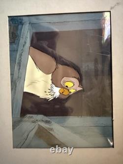 Winnie l’Ourson Hibou Celluloïd original de production encrée à la main et peinte à la main avec certificat d’authenticité 1969