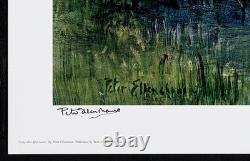 Winnie l’Ourson à la pêche, estampe signée Ellenshaw, artiste Disney, provenant de sa succession, OH